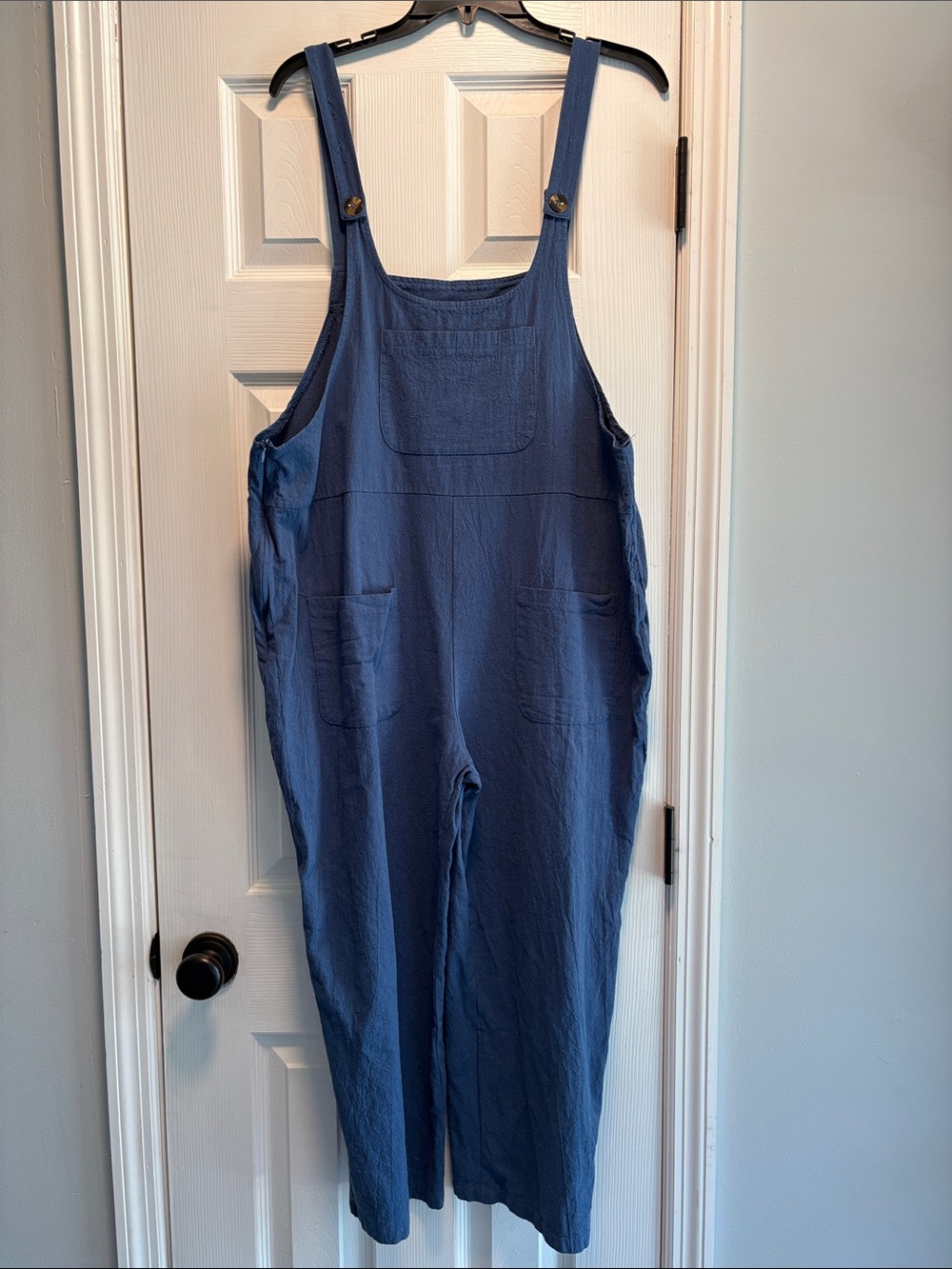 Blue Women's Overalls Jumpsuit - Casual Relaxed Fit